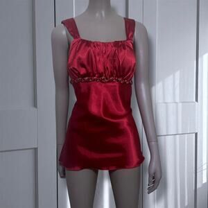 Y2k satin silk coquette camisole